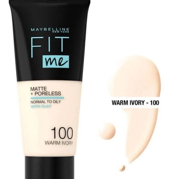 MAYBELLINE Foundation Fit Me Matte&Poreless 100 Warm Ivory – Foundation in Egypt