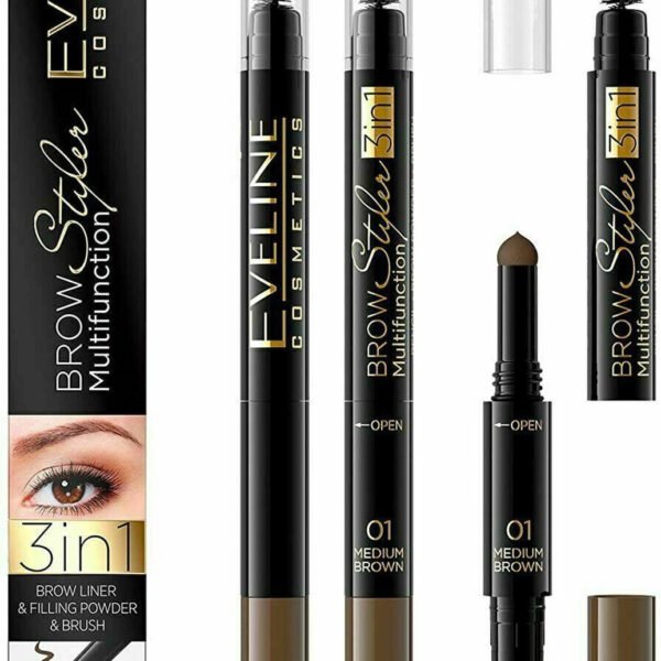 EVELINE Eyebrow Styler Multifunction 3 in 1 - Medium Brown 01 – Brows in Egypt