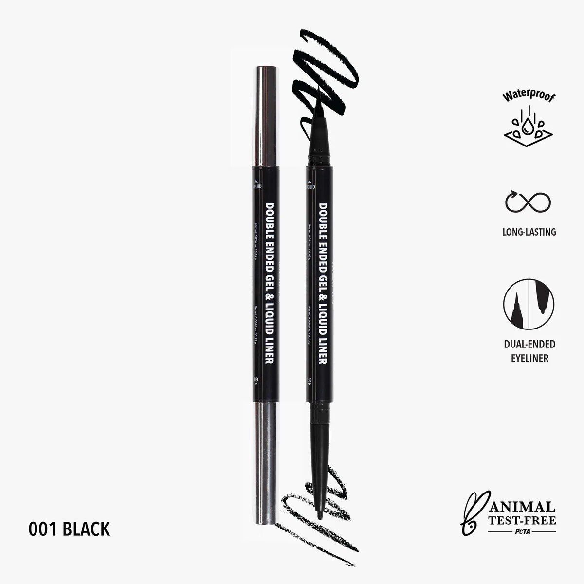 Double Ended Gel & Liquid Liner Waterproof (001, Black) MOIRA Double Ended Gel & Liquid Liner Waterproof (001, Black) – Eyeliner & Kohl in Egypt