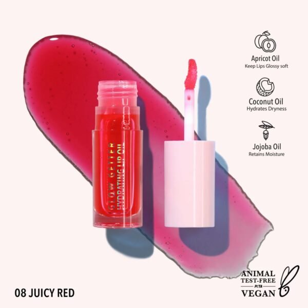 MOIRA Lip Oil Glow Getter Hydrating (008, Juicy Red) – Lipstick in Egypt