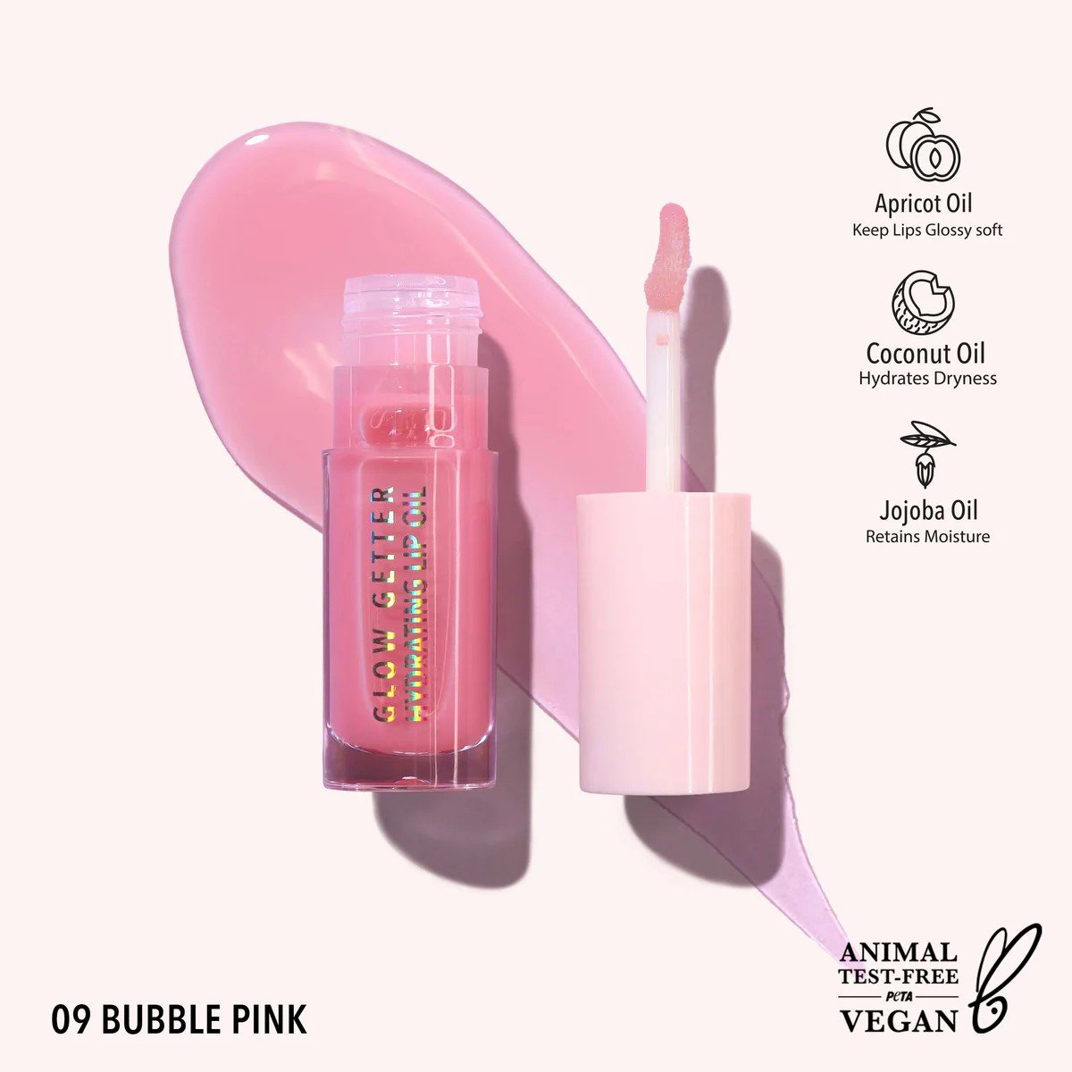 Lip Oil Glow Getter Hydrating (009, Bubble Pink) MOIRA Lip Oil Glow Getter Hydrating (009, Bubble Pink) – Lipstick in Egypt