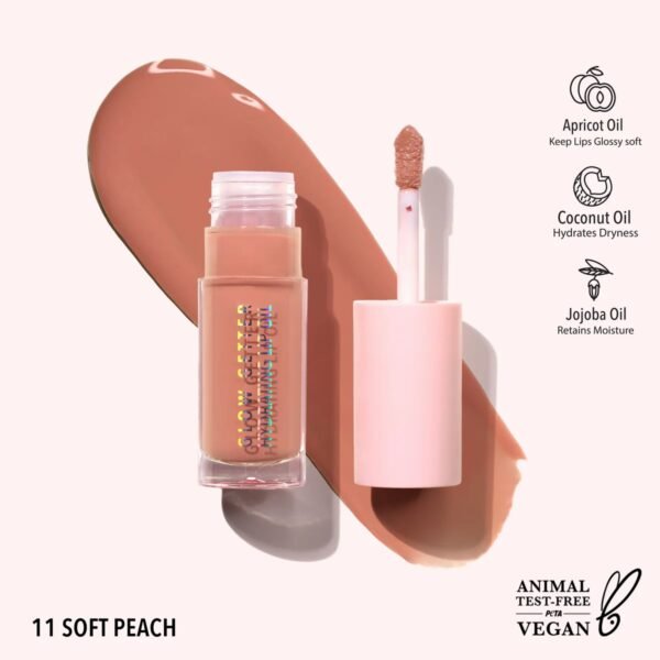 MOIRA Lip Oil Glow Getter Hydrating (011, Soft Peach) – Lipstick in Egypt