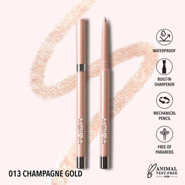 MOIRA Eyeliner Gel Statement Shimmer Waterproof - 013, Champagne Gold – Eyeliner & Kohl in Egypt