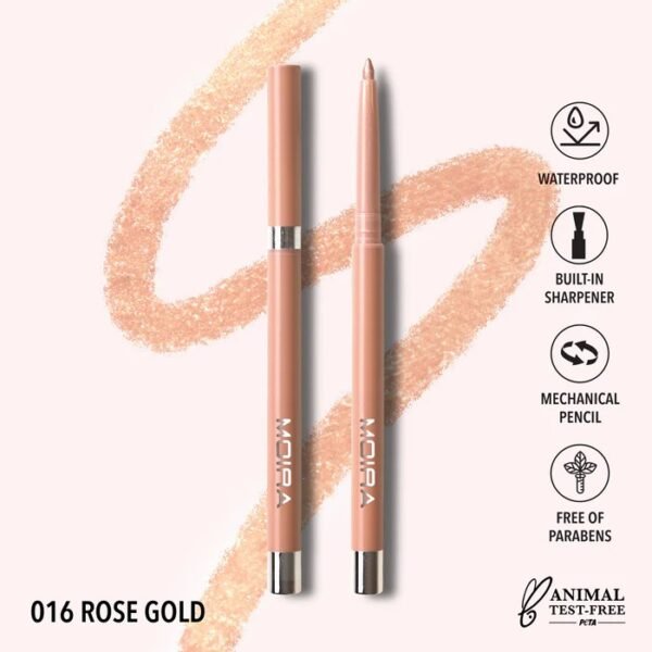 MOIRA Eyeliner Gel Statement Shimmer Waterproof - 016, Rose Gold – Eyeliner & Kohl in Egypt