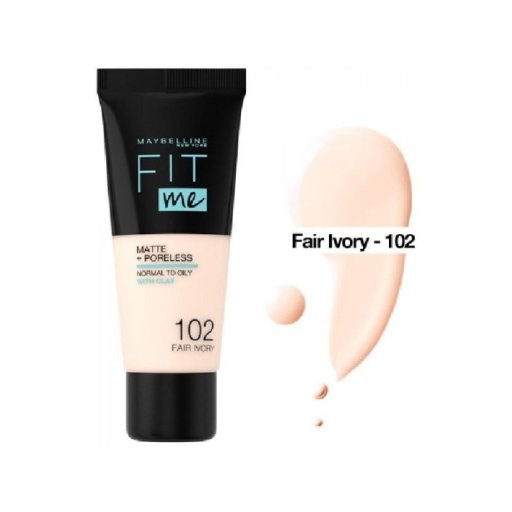 MAYBELLINE Foundation Fit Me Matte&Poreless 102 Fair Ivory – Foundation / Oily skin in Egypt