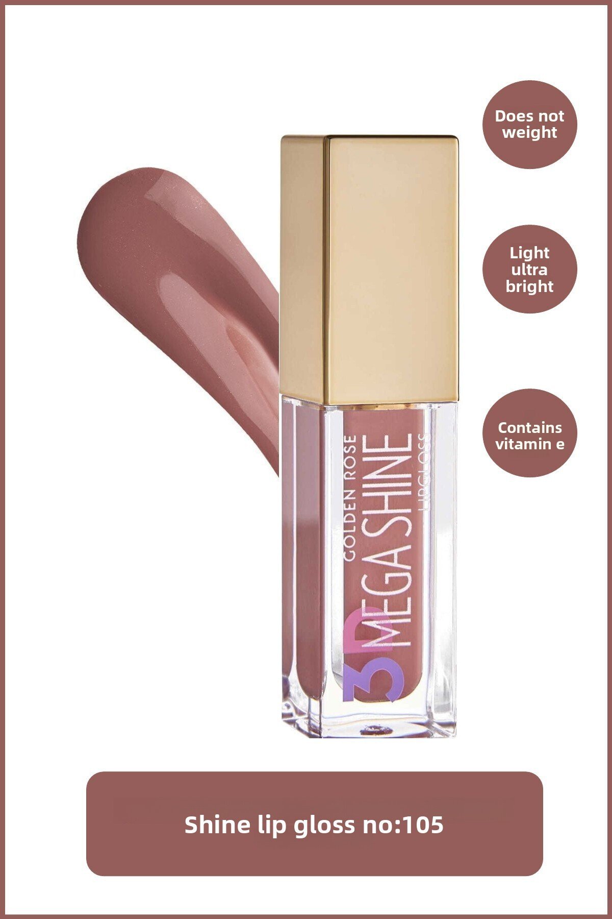 Lipgloss 3D Mega Shine 105 GOLDEN ROSE Lipgloss 3D Mega Shine 105 – Lipstick in Egypt