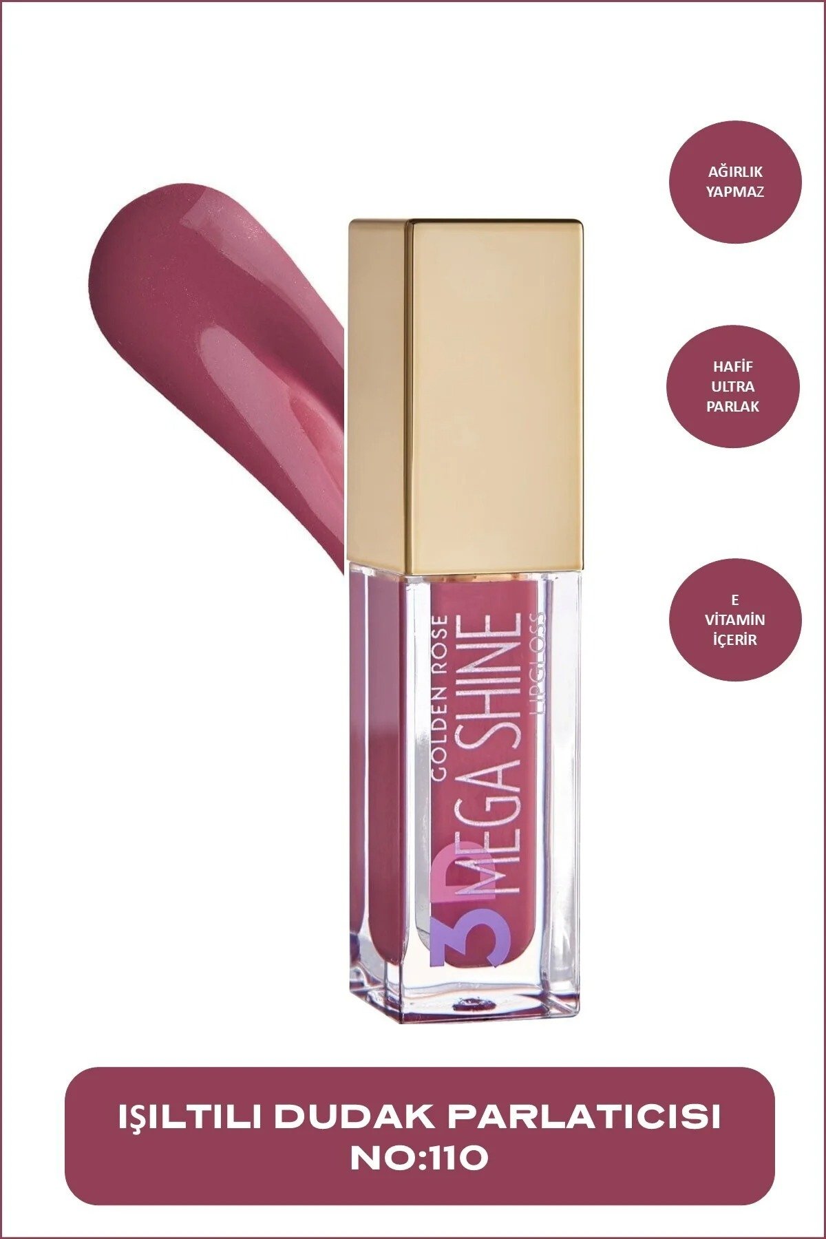 Lipgloss 3D Mega Shine 110 GOLDEN ROSE Lipgloss 3D Mega Shine 110 – Lipstick in Egypt