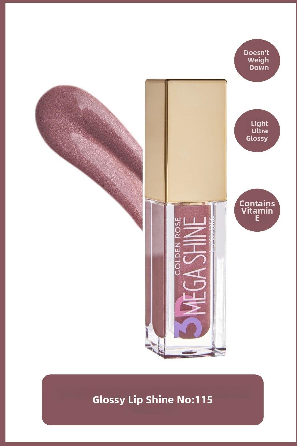 Lipgloss 3D Mega Shine 115 GOLDEN ROSE Lipgloss 3D Mega Shine 115 – Lipstick in Egypt