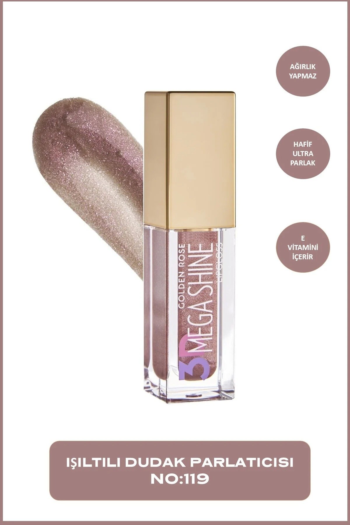 Lipgloss 3D Mega Shine 119 GOLDEN ROSE Lipgloss 3D Mega Shine 119 – Lipstick in Egypt