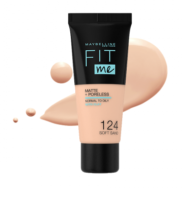 MAYBELLINE Foundation Fit Me Matte&Poreless 124 Soft Sand – Foundation in Egypt
