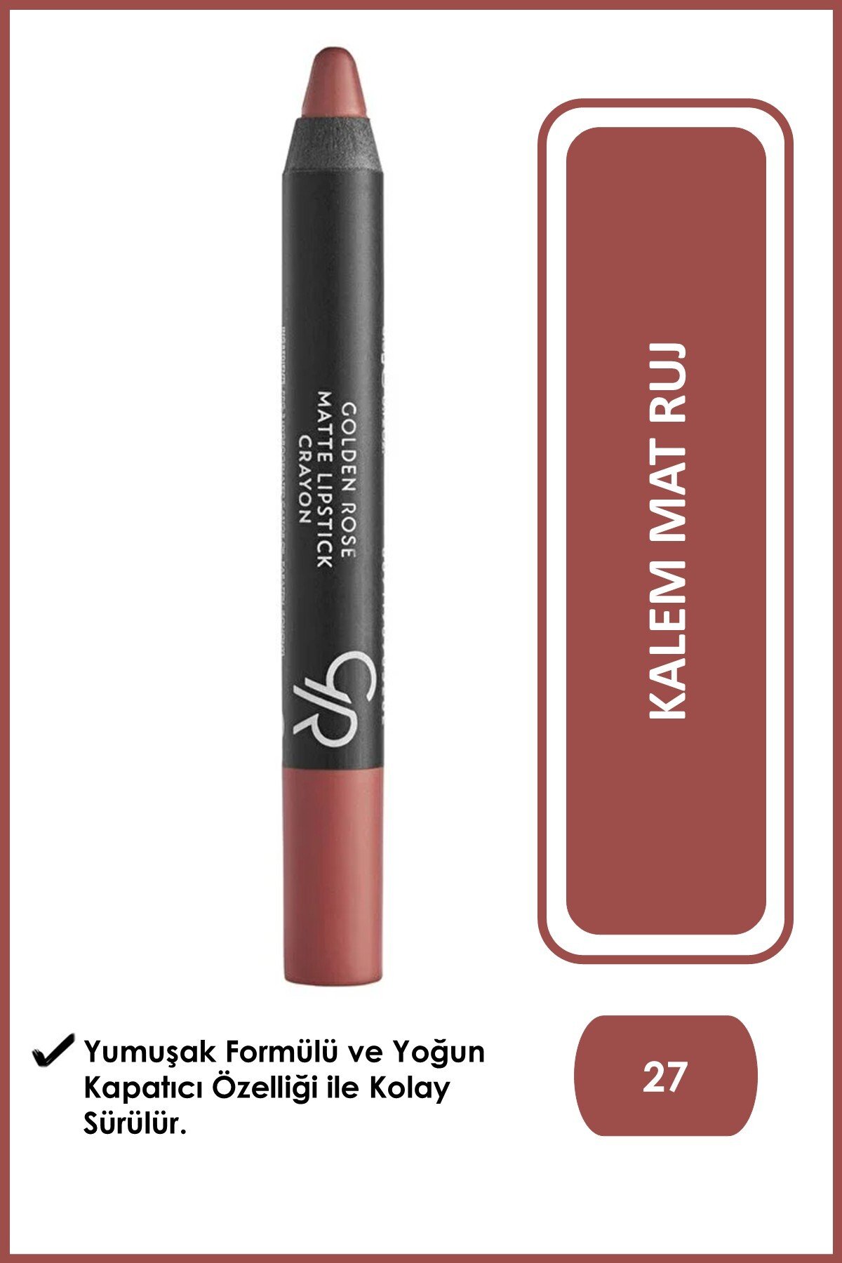 Lipstick Matte Crayon 027 GOLDEN ROSE Lipstick Matte Crayon 027 – Lipstick in Egypt