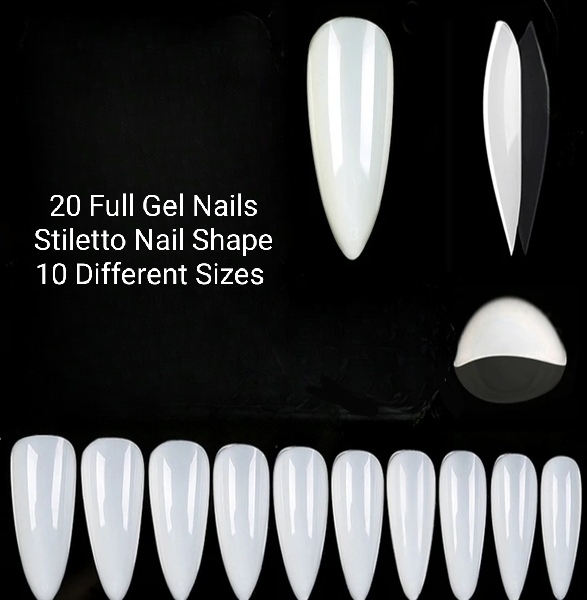 MAGENTA NAILS Full Cover Gel Nails Stiletto Shape 20 PCS – Nails in Egypt