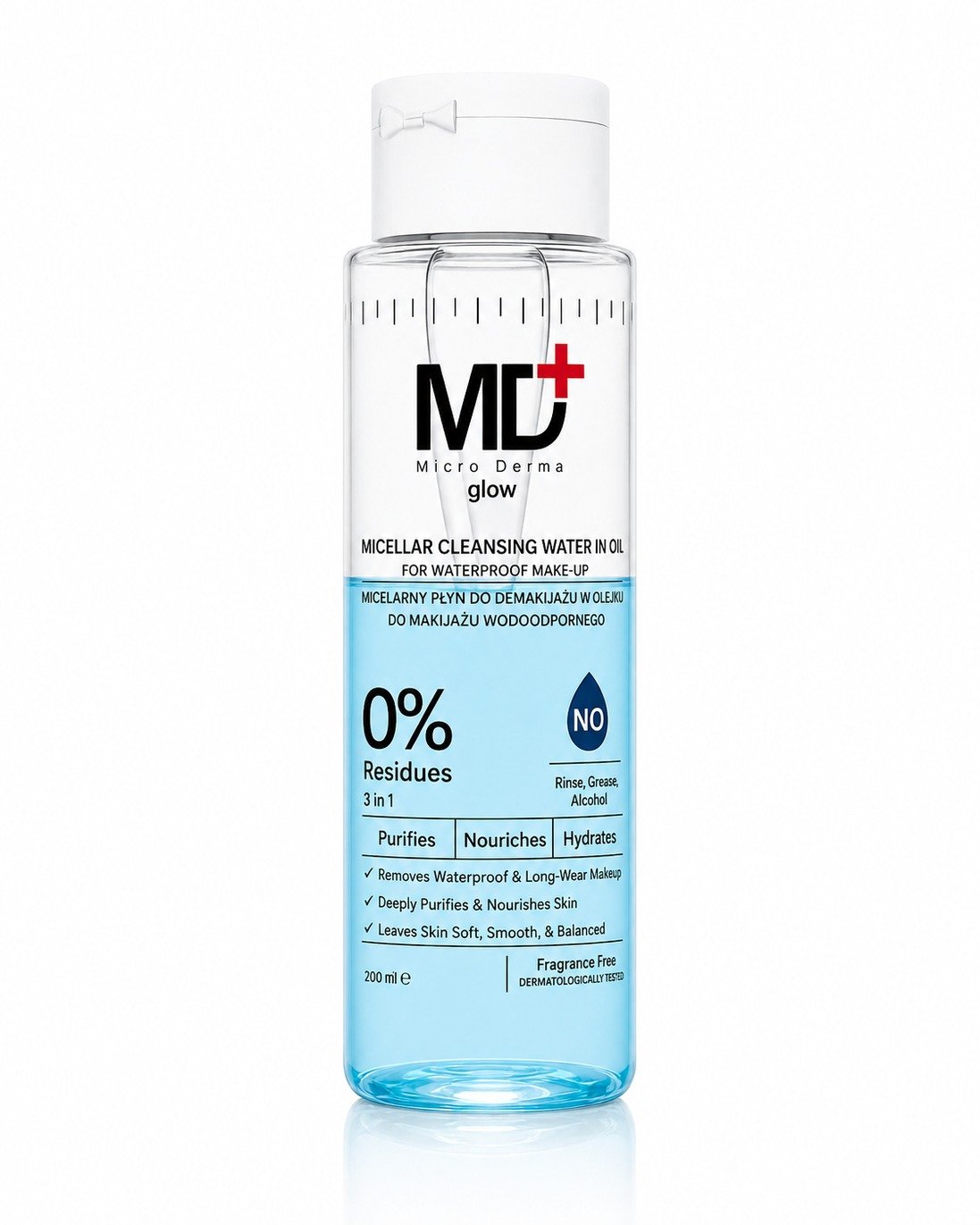 Micellar Cleansing Water In Oil For Waterproof Make-Up 200ML MD MICRO DERMA Micellar Cleansing Water In Oil For Waterproof Make-Up 200ML – Skin Care in Egypt