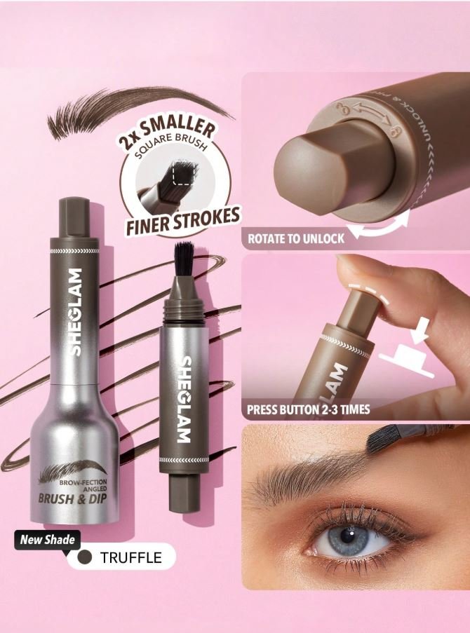 EyeBrow-Fection Angled Brush & Dip - Truffle SHEGLAM EyeBrow-Fection Angled Brush & Dip - Truffle – Brows in Egypt