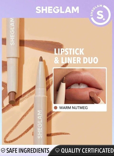 Lipstick & Liner Duo Glam 101 - Warm Nutmeg SHEGLAM Lipstick & Liner Duo Glam 101 - Warm Nutmeg – Lipstick in Egypt
