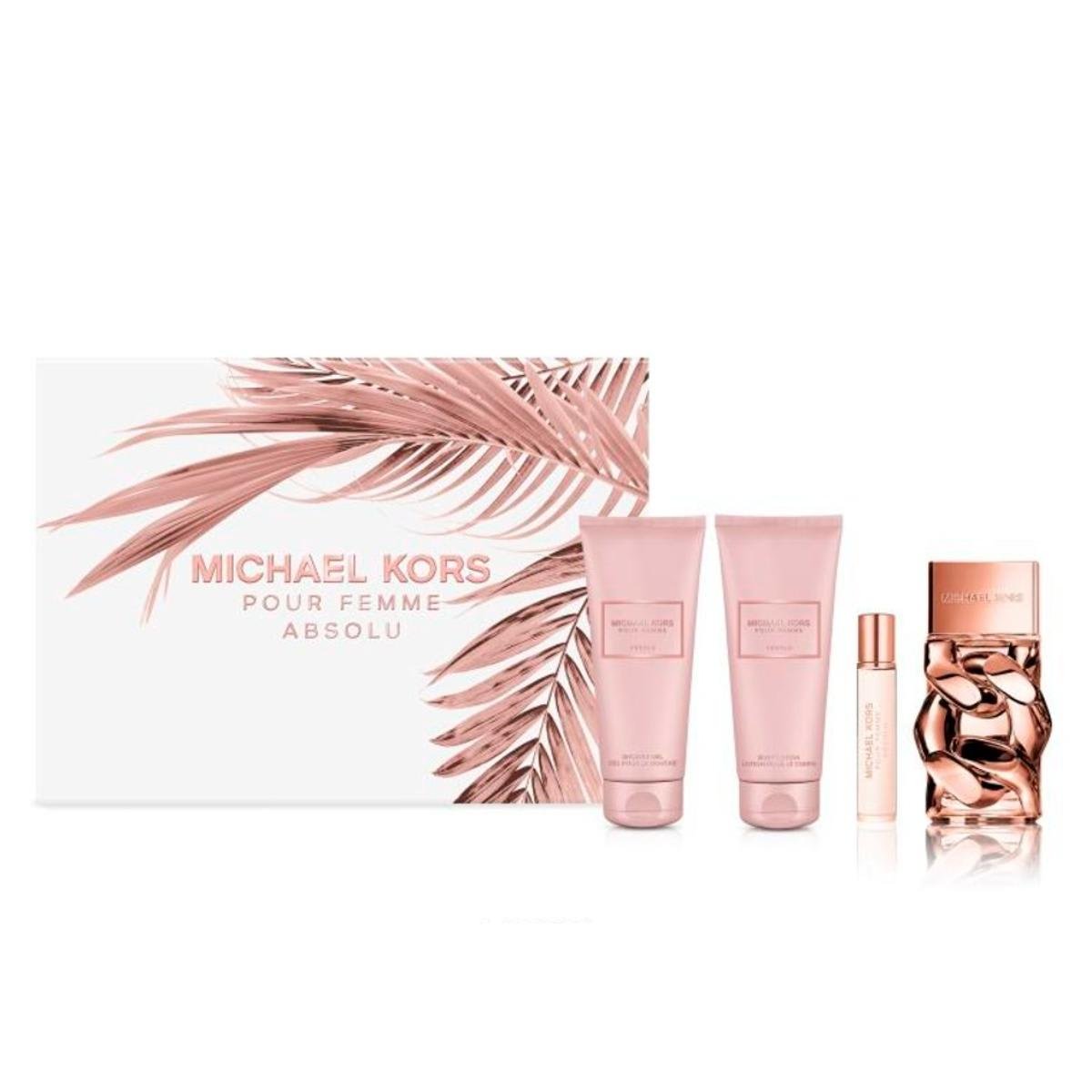 Pour Femme Absolu Eau de Parfum 100ML + Shower Gel 100ML + Body Lotion 100ML + Eau de Parfum Travel Spray 10ML Michael Kors Pour Femme Absolu Eau de Parfum 100ML + Shower Gel 100ML + Body Lotion 100ML + Eau de Parfum Travel Spray 10ML – authentic in Egypt
