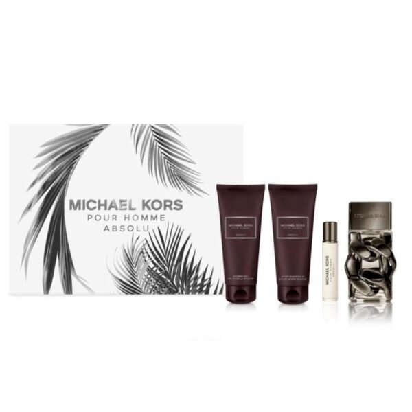 Michael Kors Pour Homme Absolu Eau de Parfum 100ML + Shower Gel 100ML + After Shave Balm 100ML + Eau de Parfum Travel Spray 10ML – authentic in Egypt