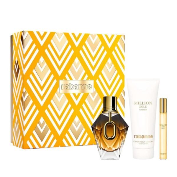 Rabanne Million Gold For Her Eau de Parfum 90ml + Body Lotion 100ml + Miniature 10ml – authentic in Egypt