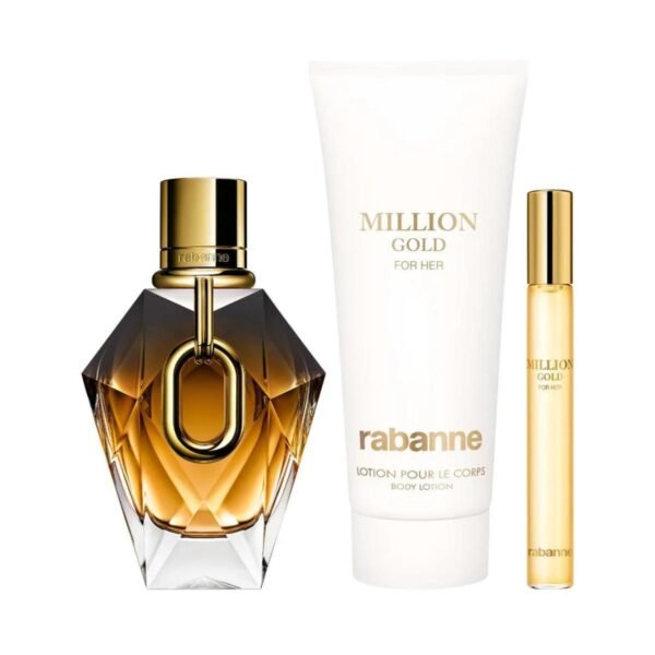 Rabanne Million Gold For Her Eau de Parfum 90ml + Body Lotion 100ml + Miniature 10ml – authentic in Egypt