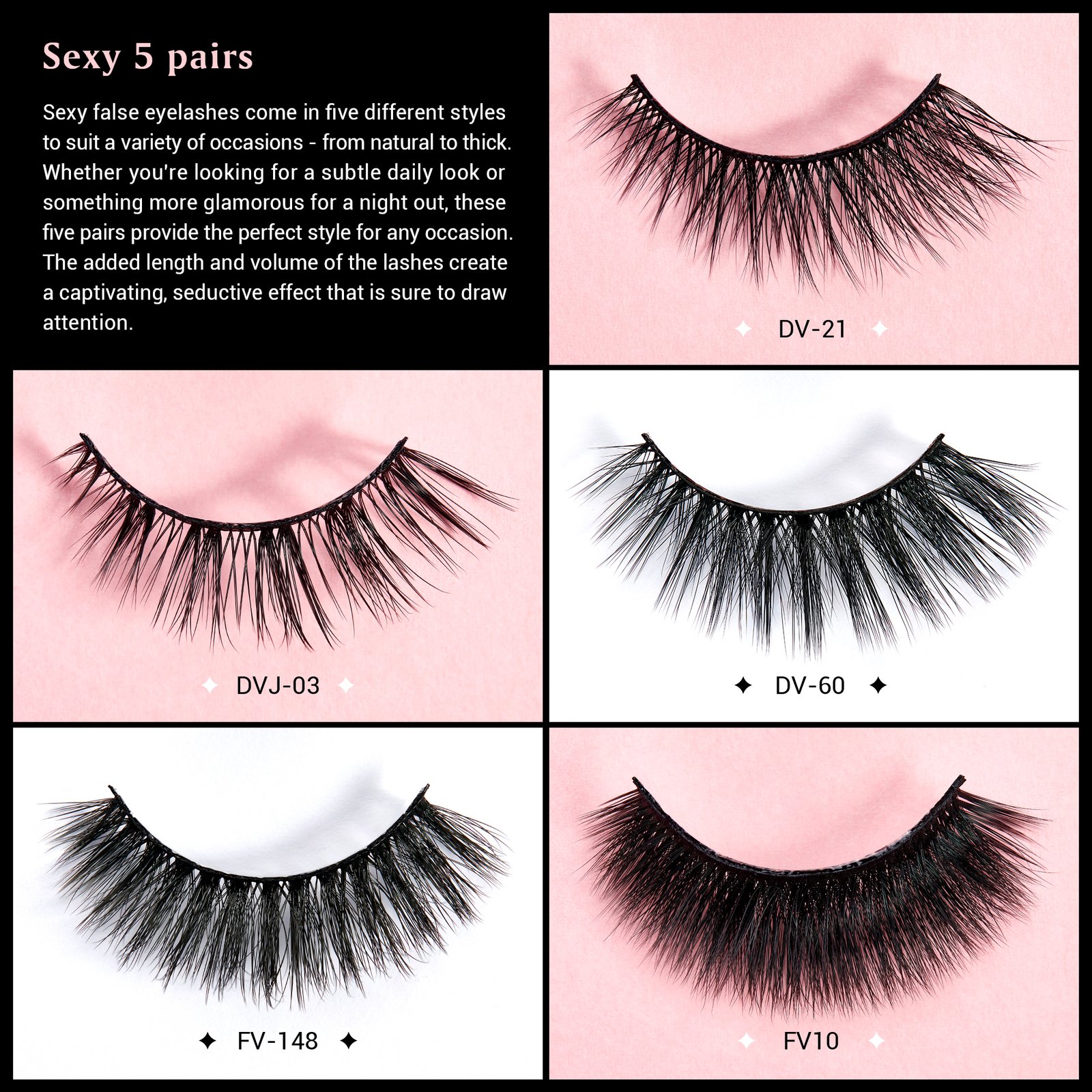 False Eyelashes 5 Pairs FE501 JESSUP BRUSHES False Eyelashes 5 Pairs FE501 – Lashes in Egypt – view 2
