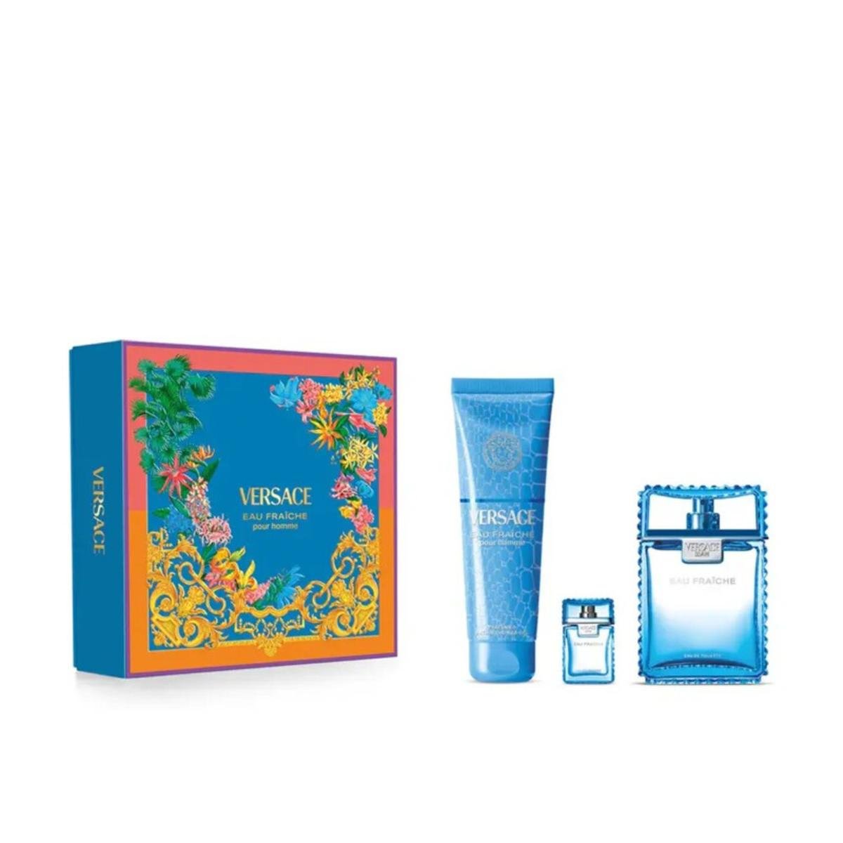 Versace Eau Fraîche Extreme Eau de Parfum 100 ML + Perfumed Bath & Shower Gel 150 ML + Miniature EDP 5 ML Versace Versace Eau Fraîche Extreme Eau de Parfum 100 ML + Perfumed Bath & Shower Gel 150 ML + Miniature EDP 5 ML – authentic in Egypt